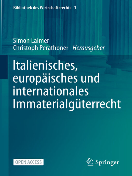 Title details for Italienisches, europäisches und internationales Immaterialgüterrecht by Simon Laimer - Available